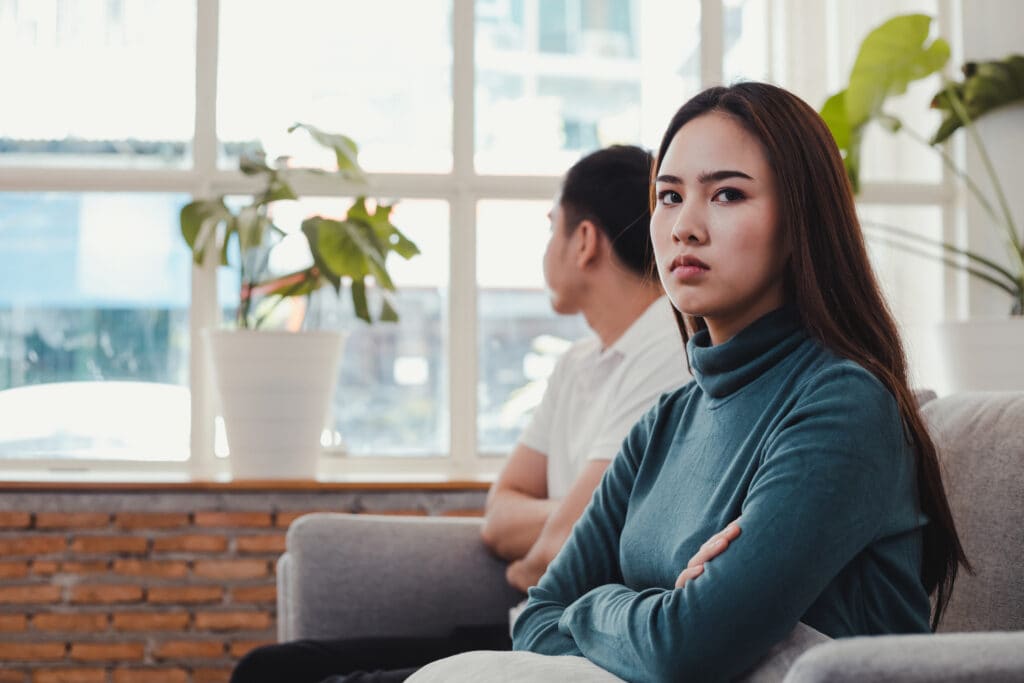 Girl is angry with boyfriend.